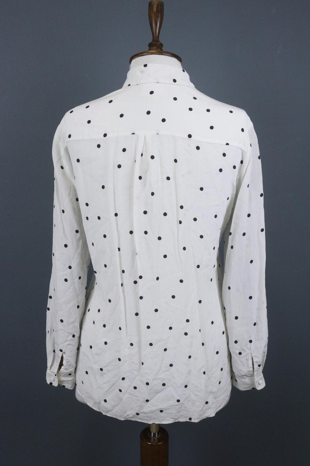 SEZANE Beige Black Polka Dots Long Sleeve Button Up Shirt – Size 36