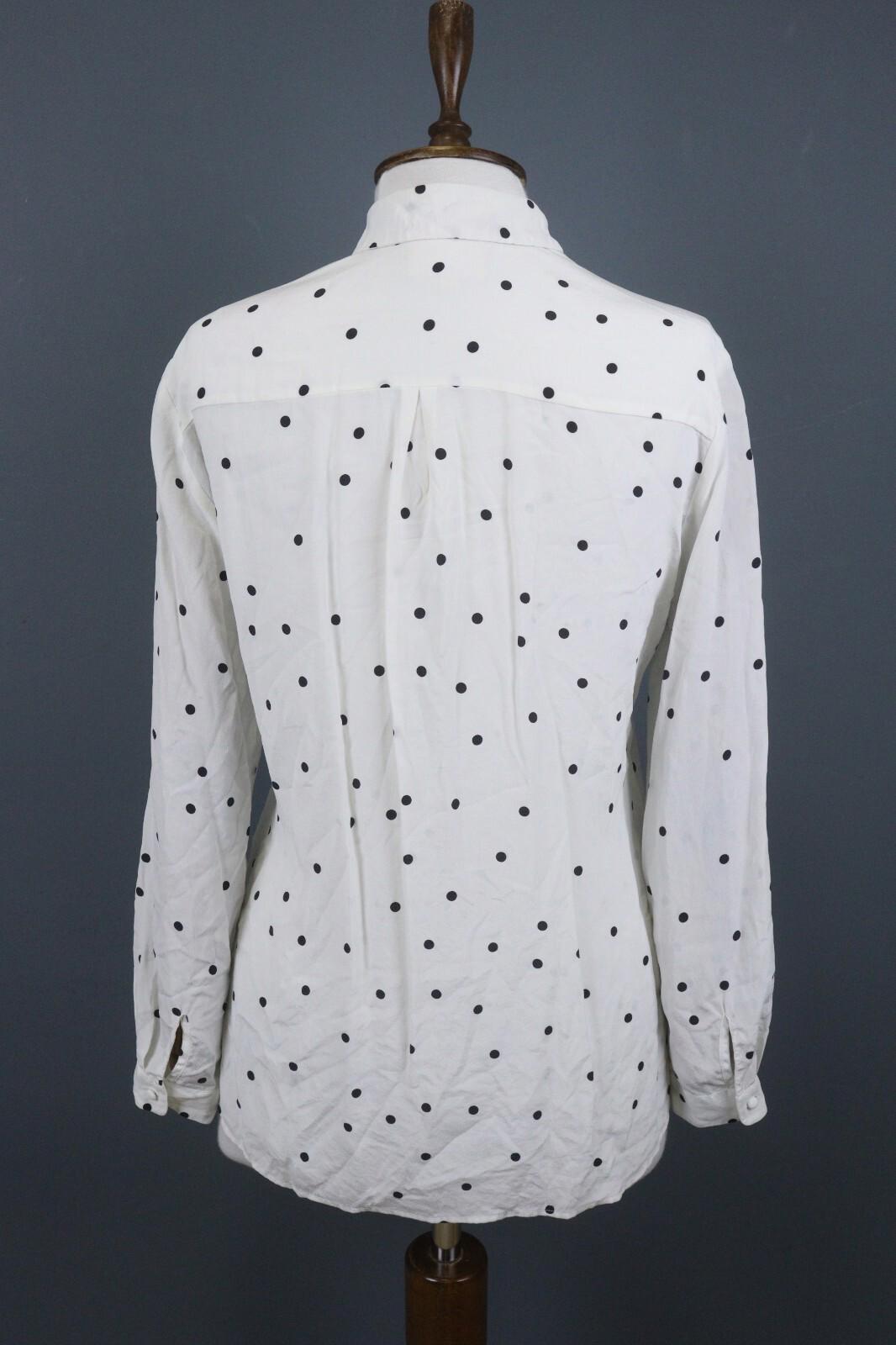 SEZANE Beige Black Polka Dots Long Sleeve Button Up Shirt – Size 36