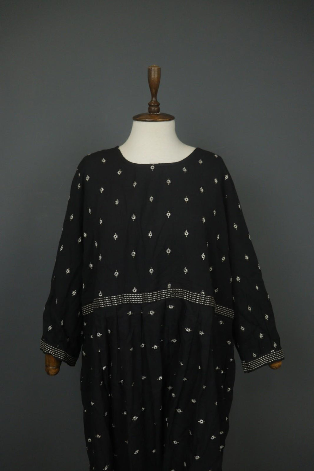 GUDRUN SJODEN Black 100% Organic Cotton Long Sleeve Sheath Dress – Size M/L