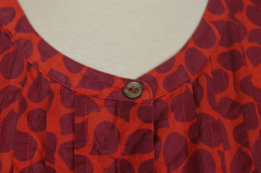 GUDRUN SJODEN Orange Abstract Casual Long Sleeve Button Front Shirt Dress – Size S