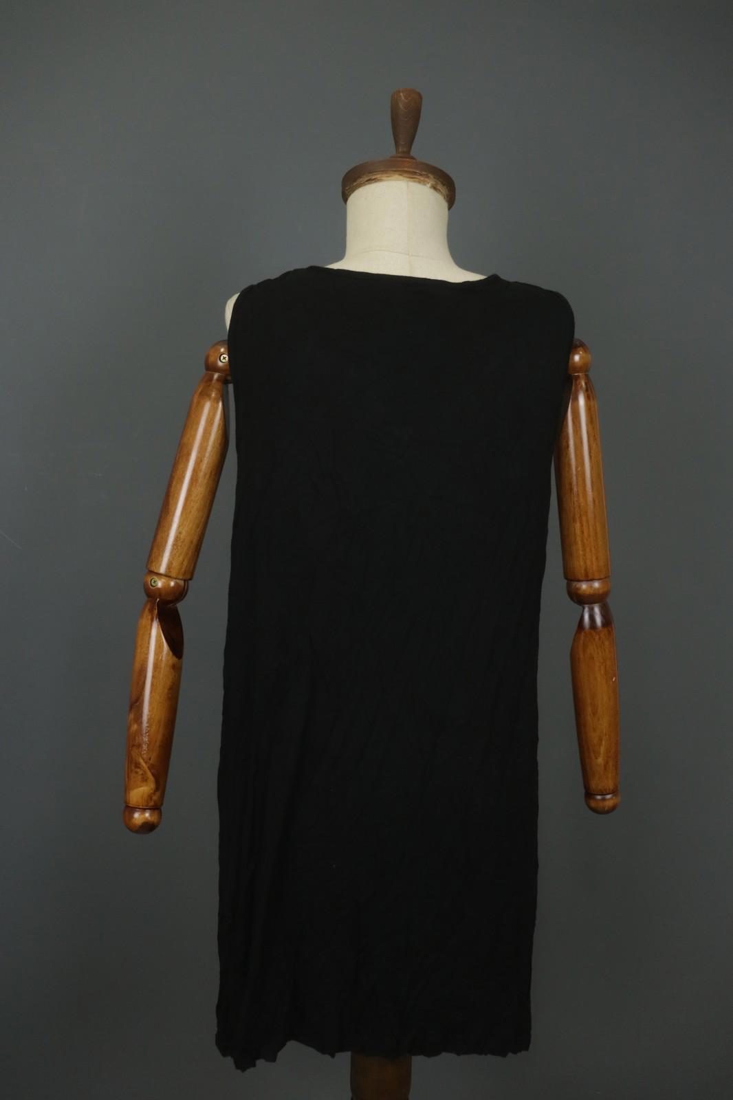 Barbara Speer Black 100% Viscose Sleeveless V-Neck Pullover Tank Dress – Size 2