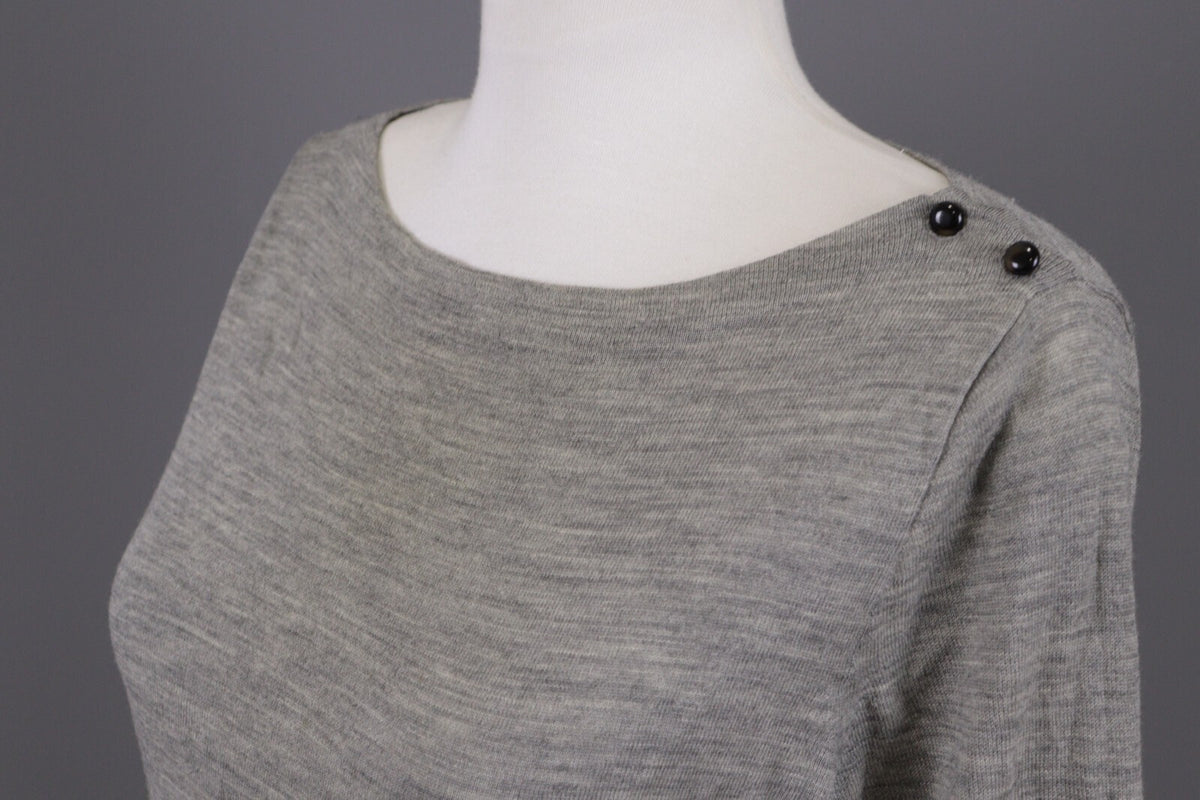 J. Crew Gray Merino Wool Sweater Long Sleeve Top – Size L