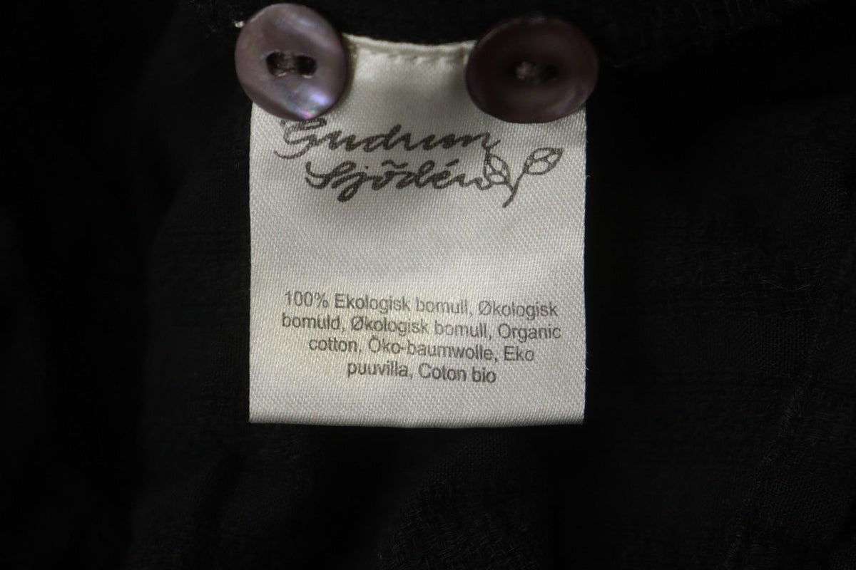 GUDRUN SJODEN Black 100% Cotton Scoop Neck Button Front Shirt Dress – Size XL