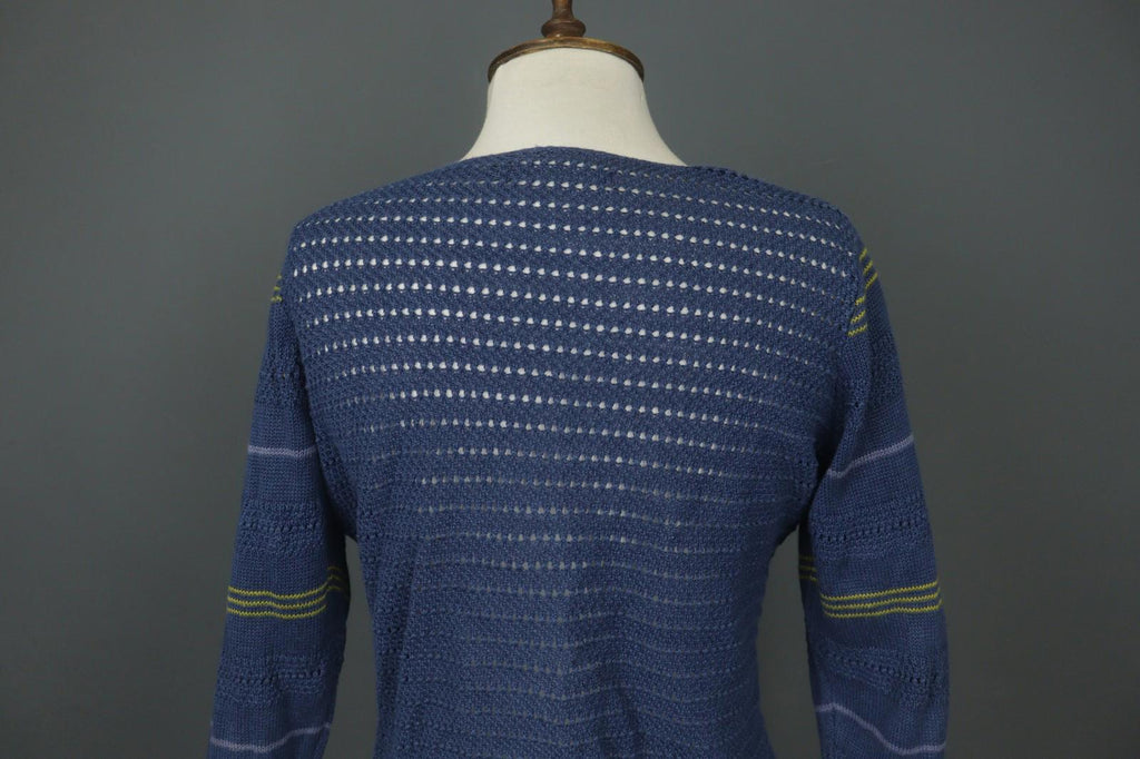 Used GUDRUN SJODEN Blue Open Knitted Long Sleeve Button-Front Cardigan Sweater – Size S