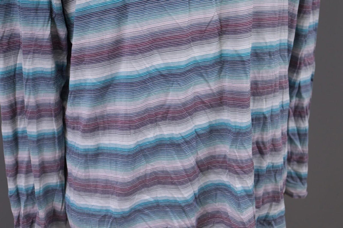 MISSONI UOMO Multicolor Striped Henley Knit Sweater – Size 54