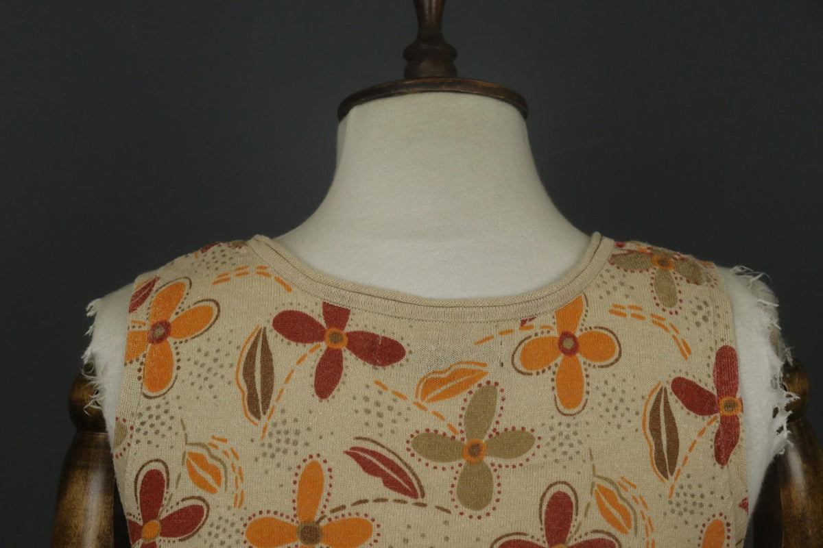 GUDRUN SJODEN Multicolor Floral Print Round Neck Sleeveless Tank Dress – Size M