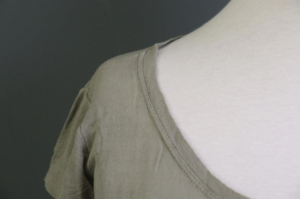 TRANSIT PAR-SUCH Gray Crew Neck Casual Short Sleeve Pullover T-Shirt Top – Size 2
