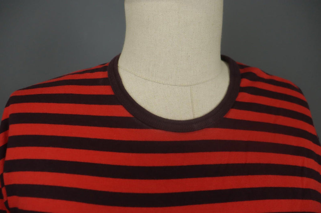 MARIMEKKO PITKĀMEKKO Red Black Striped Cotton Long Sleeve Shift Dress – Size XS