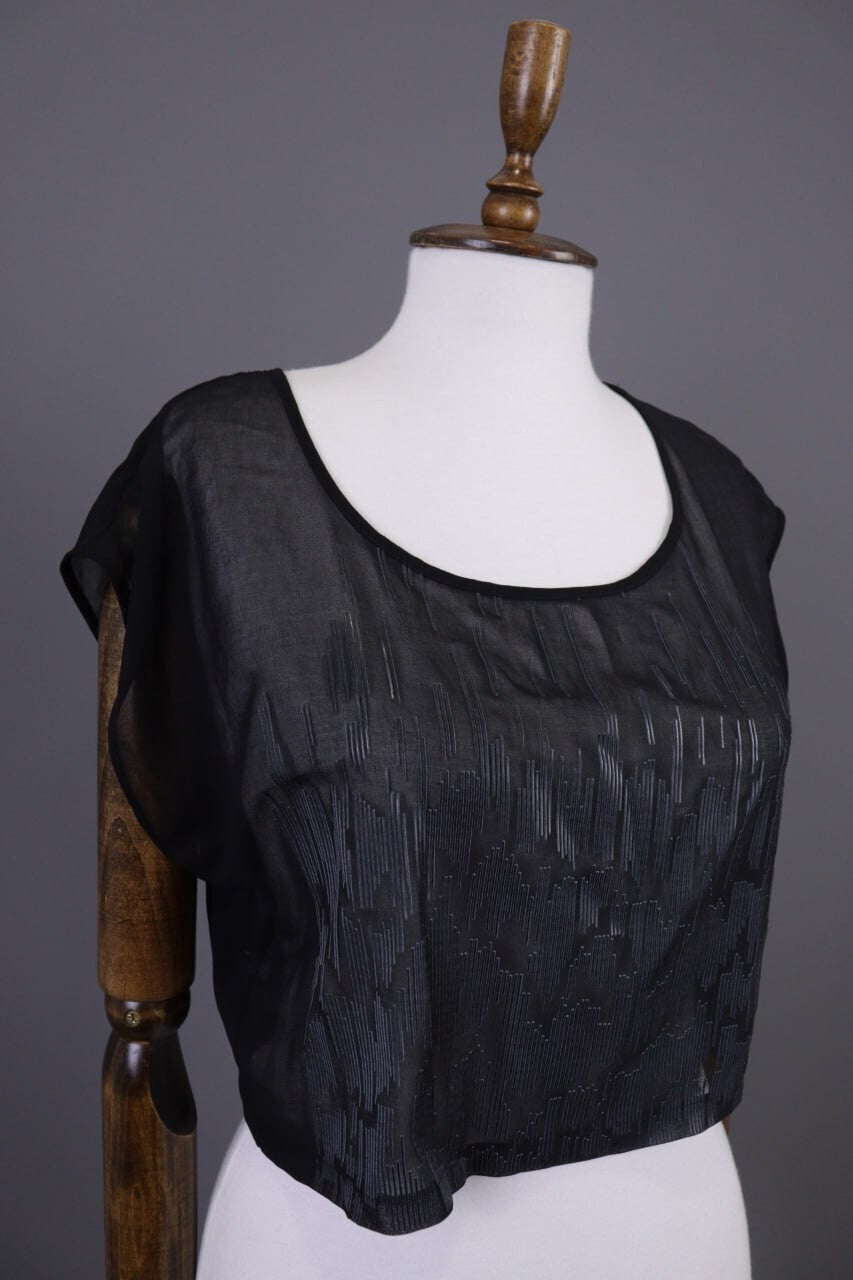 Cop Copine Black Olanko Robe Short Sleeve Summer Mesh Top Shirt – Size 40