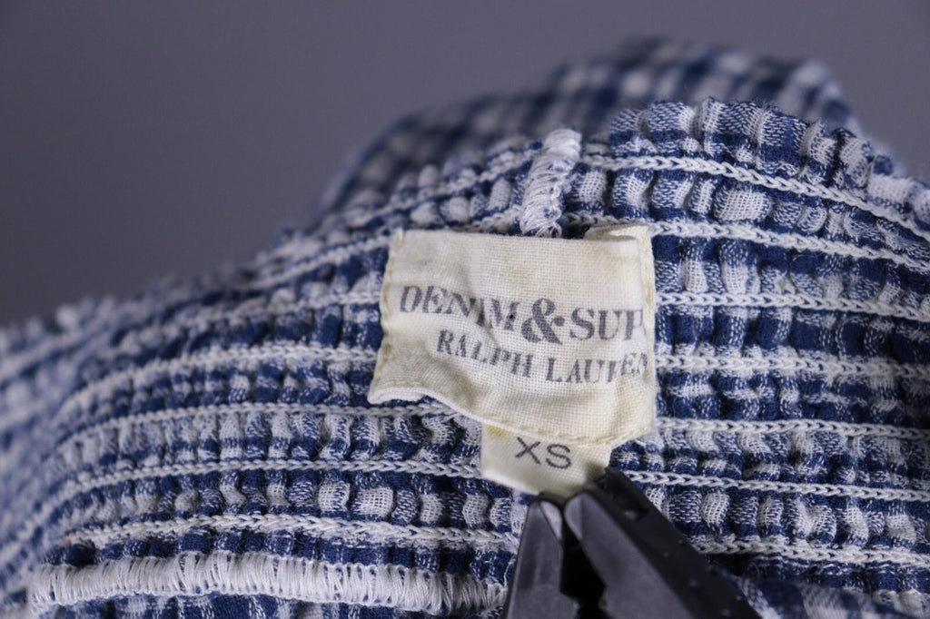 DENIM SUPPLY RALPH LAUREN Blue Check Short Sleeve Top Shirt – Size XS