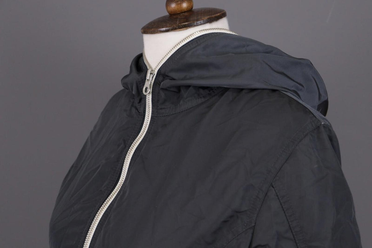 DUVETICA Blue Nylon Lightweight Hooded Full Zip Jacket – Size 46