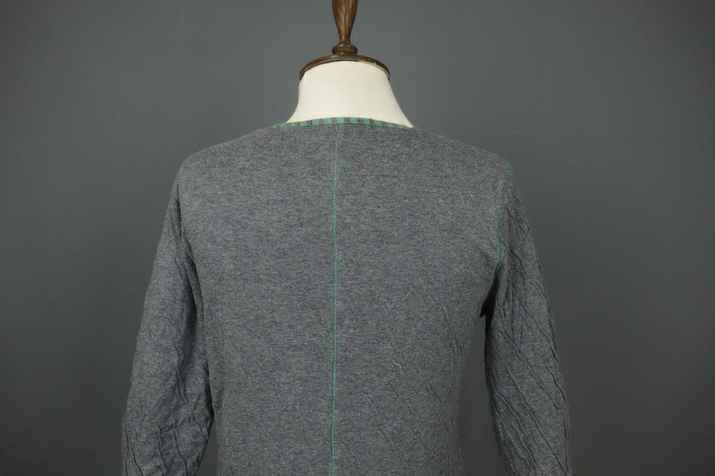 GUDRUN SJÖDEN Gray Polka Dot Textured Lopng Sleeve Pullover A-Line Dress – Size M