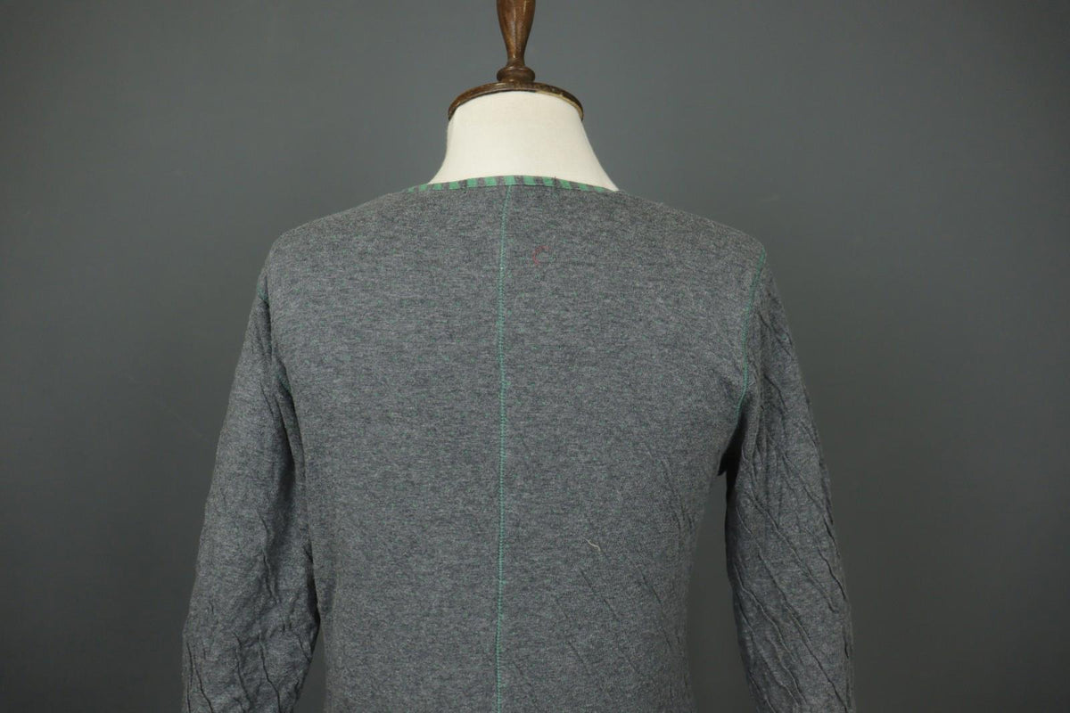 GUDRUN SJÖDEN Gray Polka Dot Textured Lopng Sleeve Pullover A-Line Dress – Size M