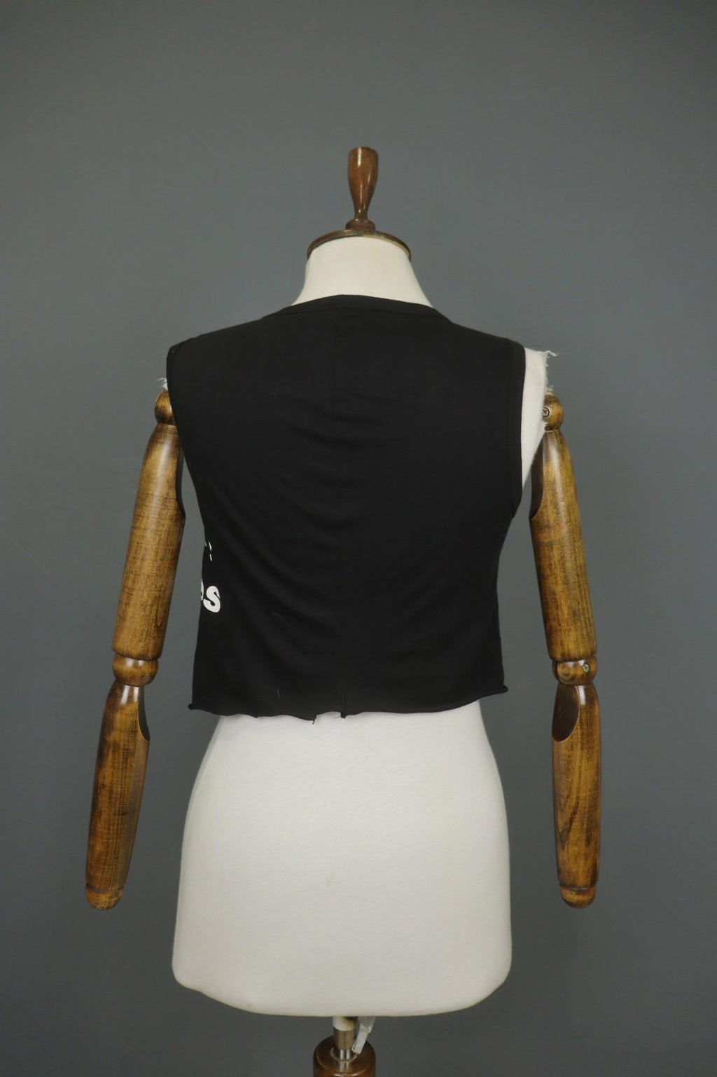 RUNDHOLZ Cropped Tank Top Black Wide Strap Round Neck Regular Pullover – Size S/M
