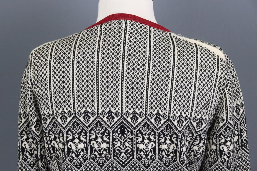 DALE OF NORWAY Multi 100% Wool Fair Isle Knit Crew Neck Full Zip Sweater – Size L