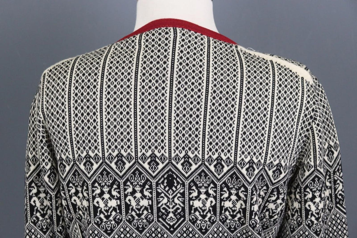 DALE OF NORWAY Multi 100% Wool Fair Isle Knit Crew Neck Full Zip Sweater – Size L