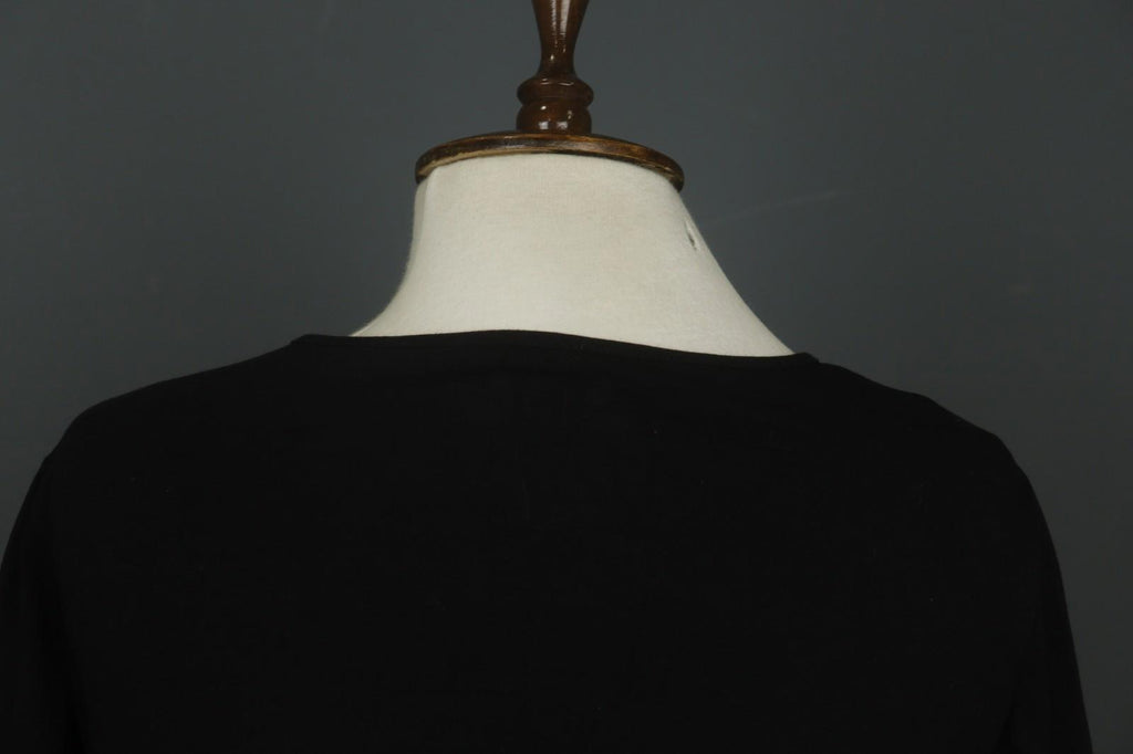 GUDRUN SJODEN Black Cotton Long Sleeve Round Neck Pullover Shift Dress – Size M