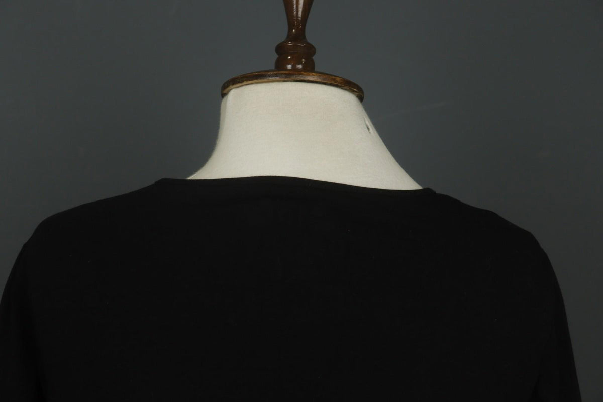 GUDRUN SJODEN Black Cotton Long Sleeve Round Neck Pullover Shift Dress – Size M