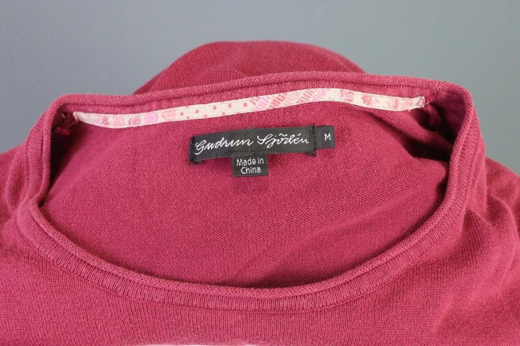 GUDRUN SJODEN Pink Long Sleeve Shift Sweater Knee Dress – Size M
