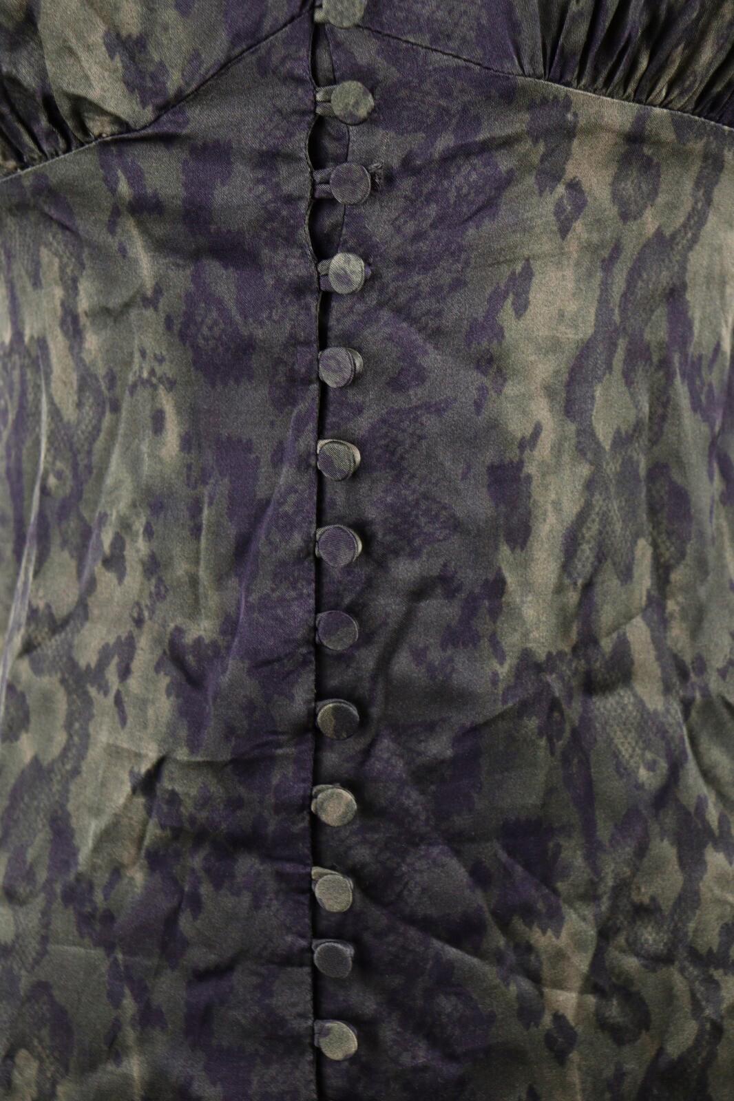 ALLSAINTS Snake Print Button Down Short Sleeve A-Line Dress – Size US 2