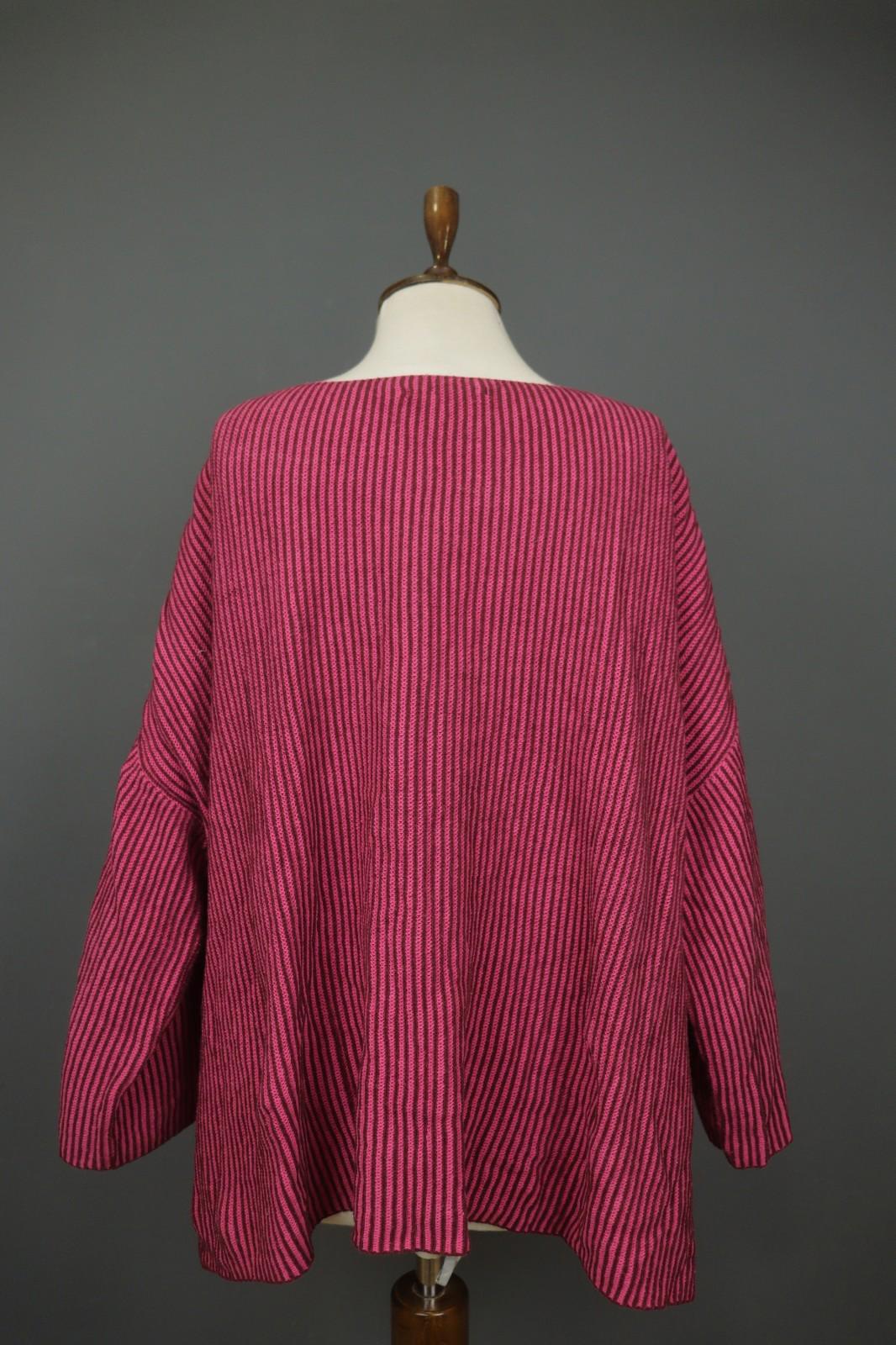 GUDRUN SJODEN Pink 100% Cotton Knit Long Sleeve Round Neck Sweater – Size L/XL