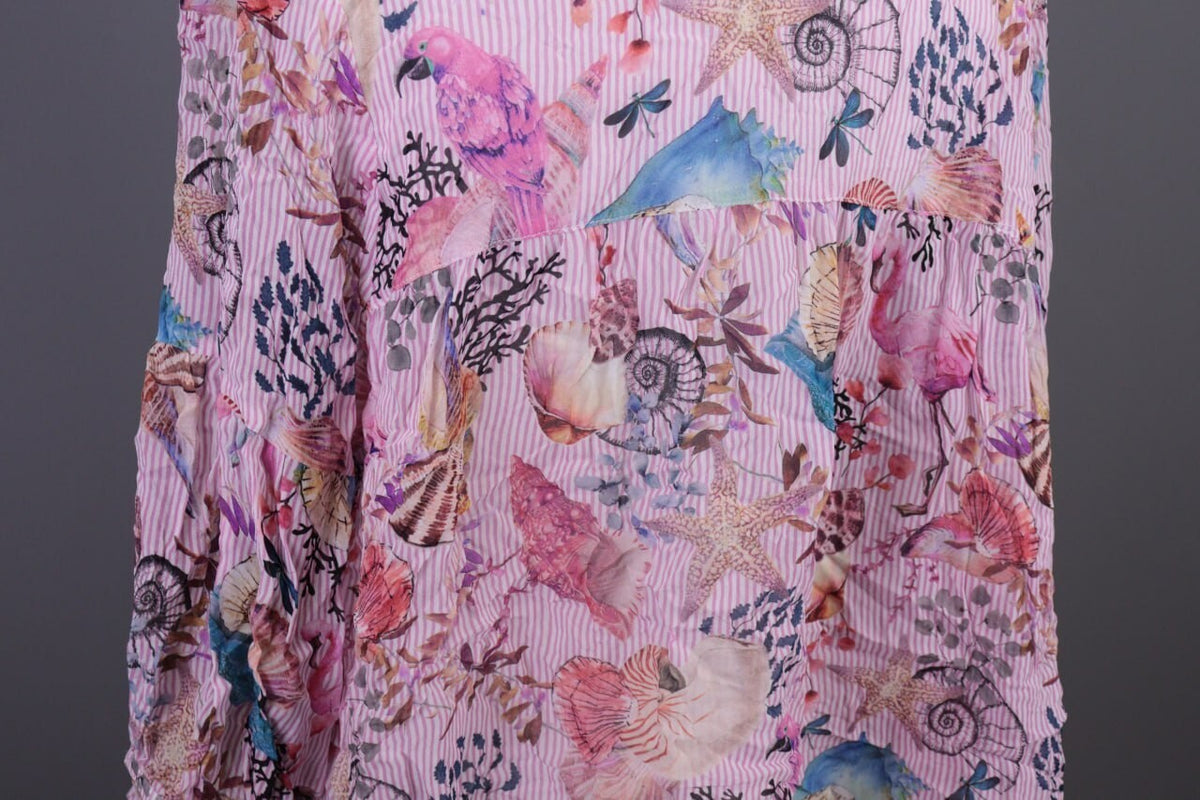 Princess Goes Hollywood Pink Shell Printed 3/4 Sleeve Blouse Shirt Sz 46 / XL