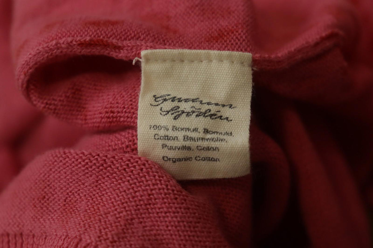 GUDRUN SJODEN Red Dotted Round Neck Long Sleeve Button Front Shirt Top – Size S