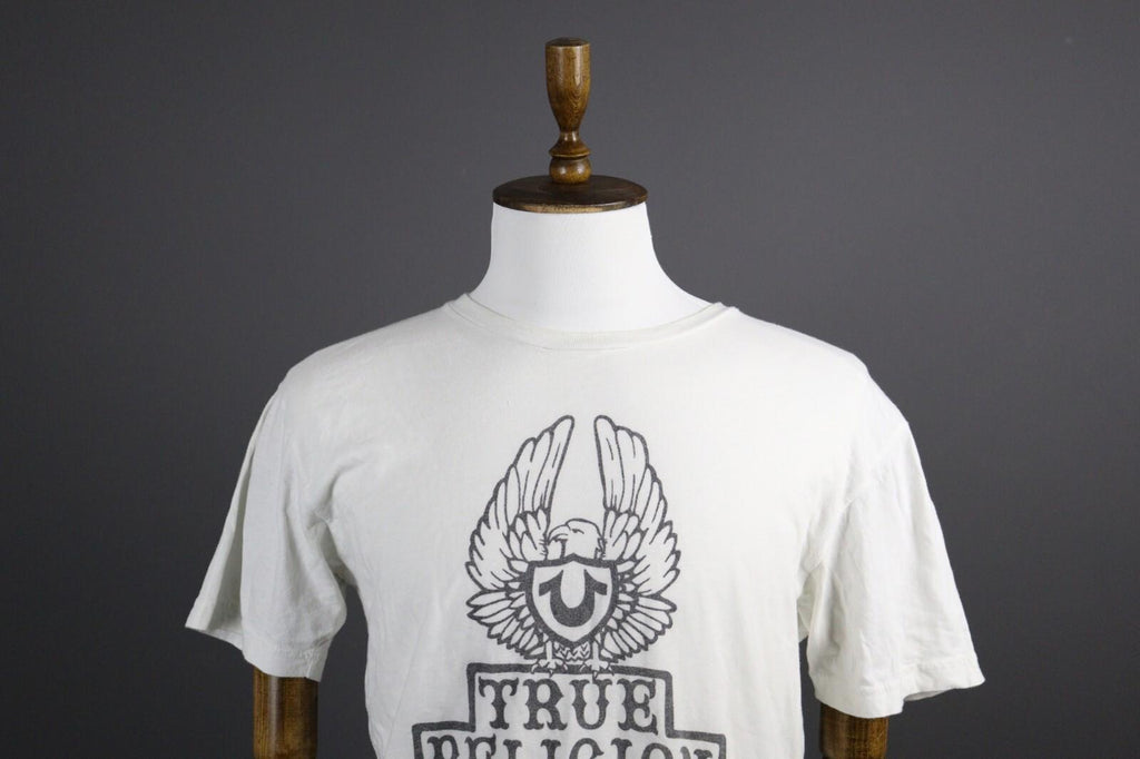 TRUE RELIGION White Big Logo Short Sleeve T-Shirt – Size L
