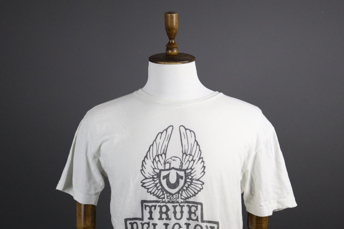 TRUE RELIGION White Big Logo Short Sleeve T-Shirt – Size L