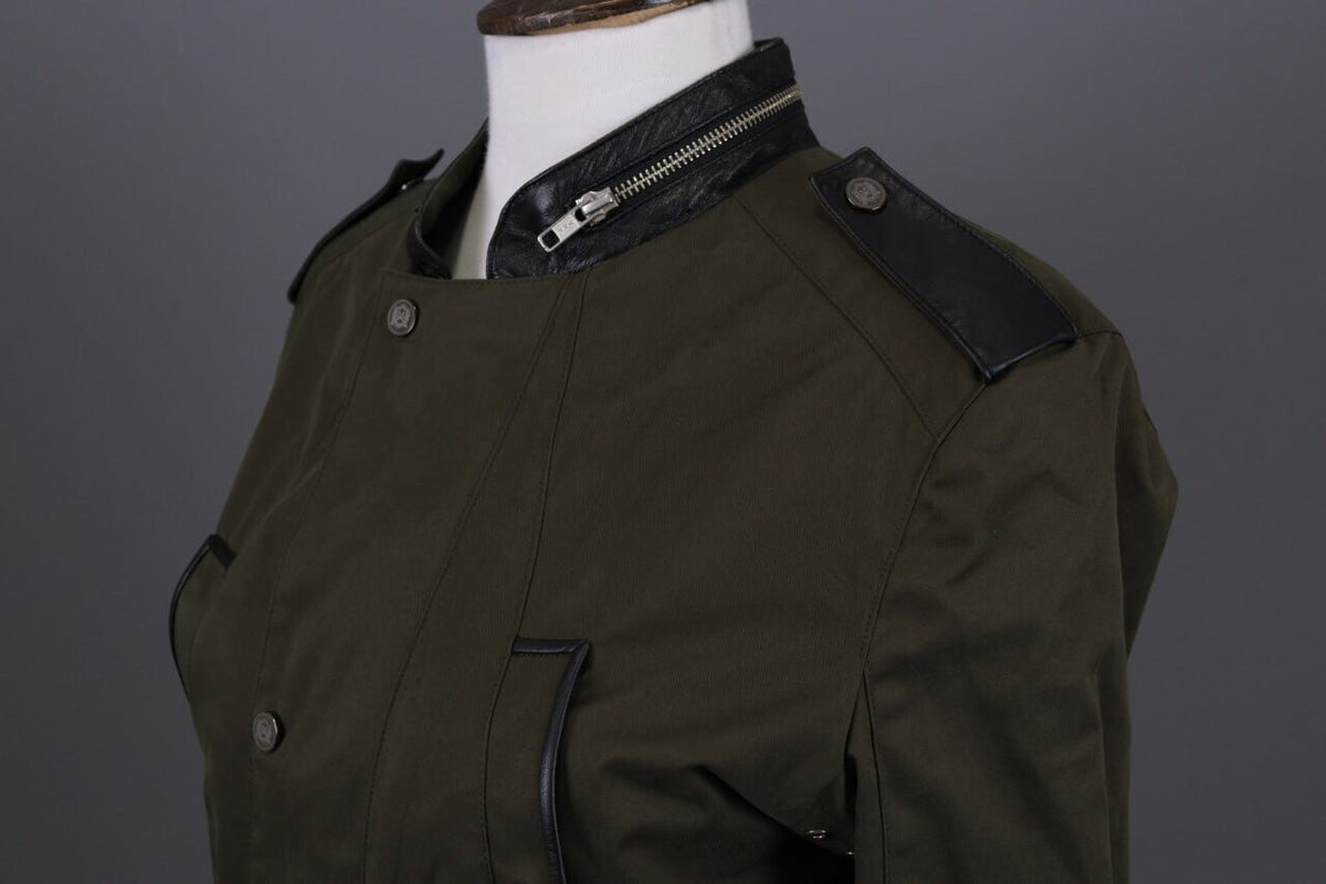 The Kooples Khaki Full Zip Multipockets Cargo Snap Jacket – Size XS