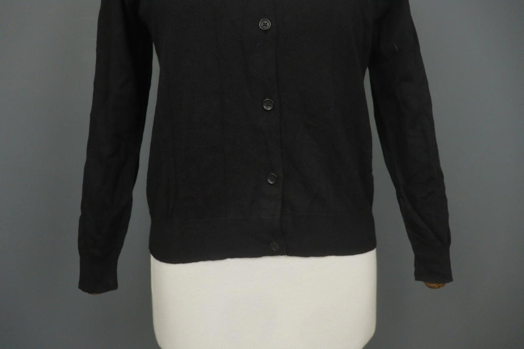 COACH Black Viscose Blend Raglan Sleeve Button Front Cardigan Sweater – Size S