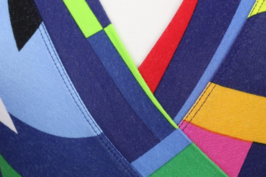 RALPH LAUREN BLACK LABEL Multicolro Colorful 3/4 Sleeve Stretch Blouse Top