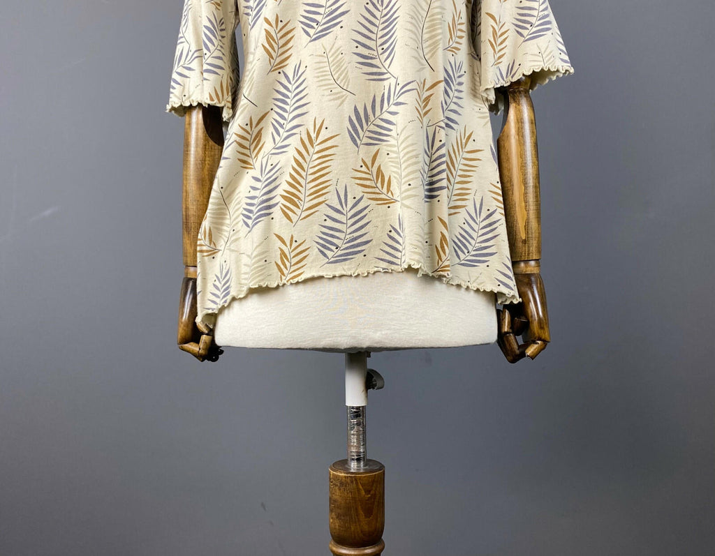 GUDRUN SJODEN Beige Bamboo Pullover 3/4 Sleeve Top Blouse Shirt – Size S