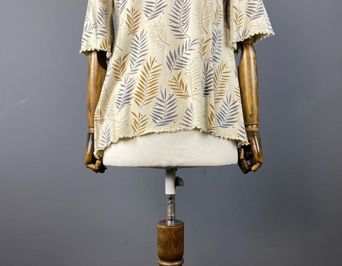 GUDRUN SJODEN Beige Bamboo Pullover 3/4 Sleeve Top Blouse Shirt – Size S