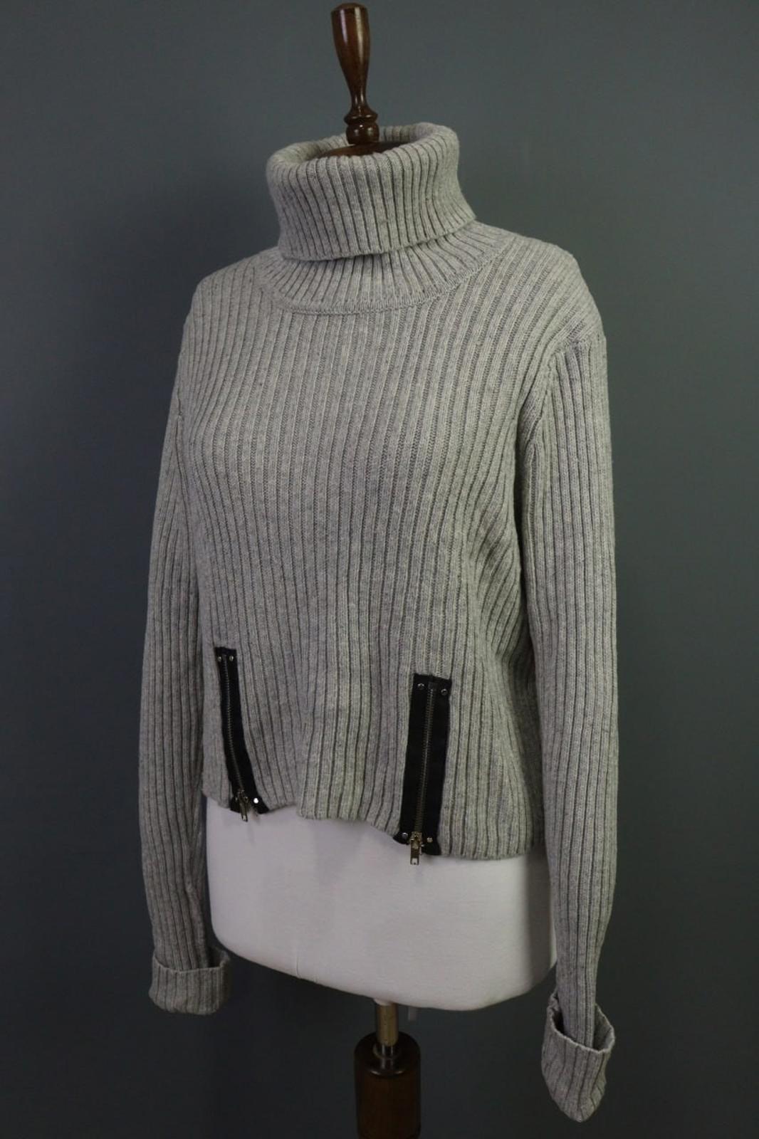LINDEX Jean Paul Gaultier Gray Turtle Neck Ribbed Sleeve Pullover Sweater – Size L