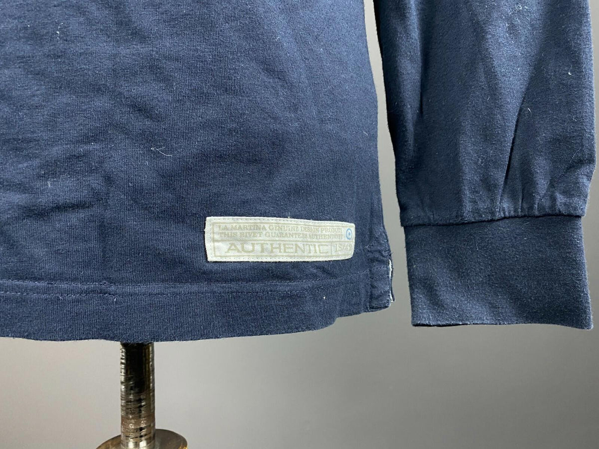 LA MARTINA Navy Blue Cotton Long Sleeve Polo Shirt – Size XL