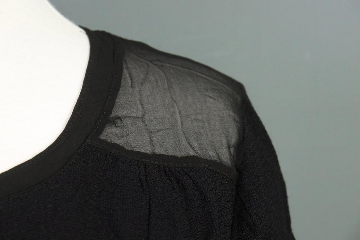 TRANSIT PAR-SUCH Black Viscose Long Sleeve Button Front Shirt Dress – Size 4