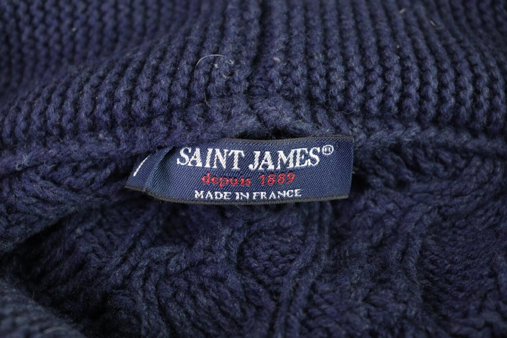 SAINT JAMES Blue Cable Wool Knit Poncho Lagenlook Sweater – Size OS