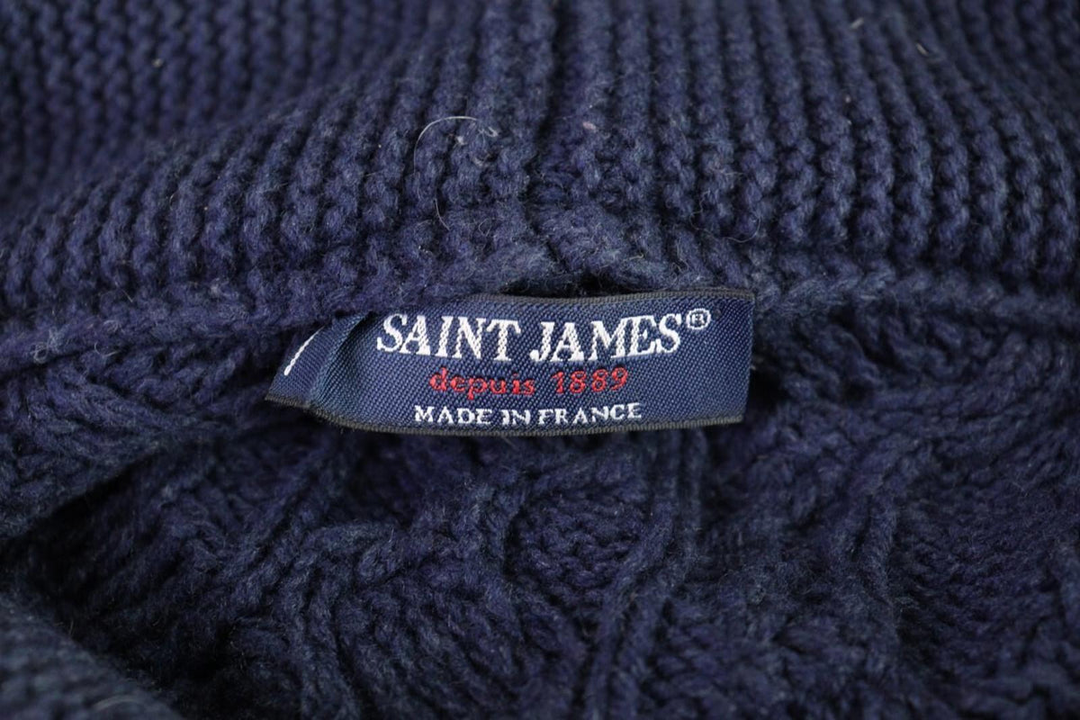 SAINT JAMES Blue Cable Wool Knit Poncho Lagenlook Sweater – Size OS