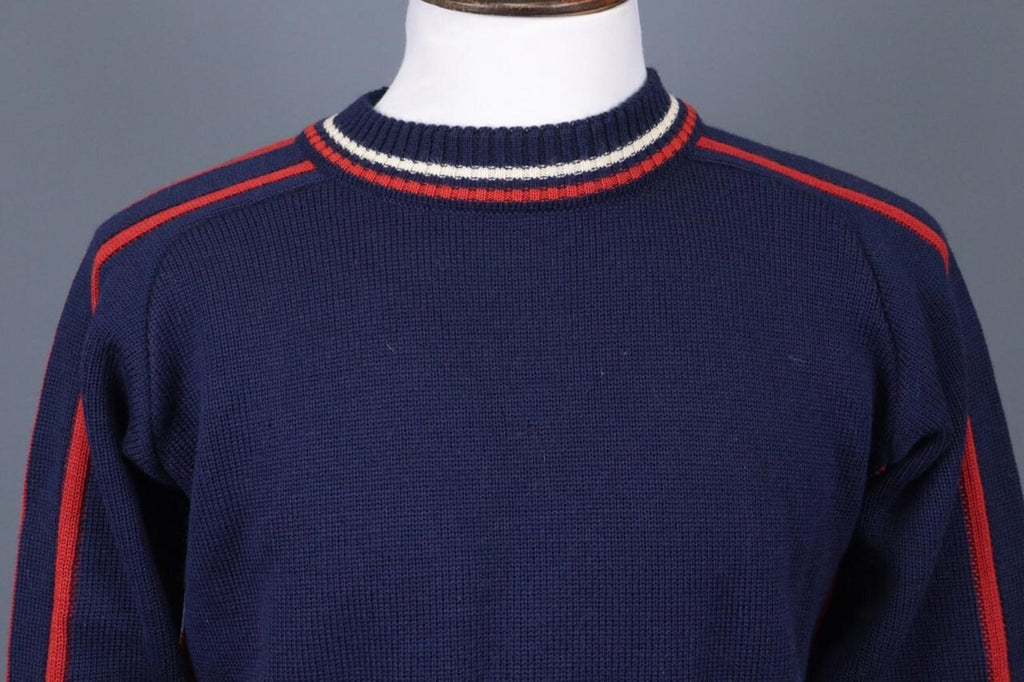DALE OF NORWAY Blue / Red Colorblock Wool Knit Ski Sweater – Size S
