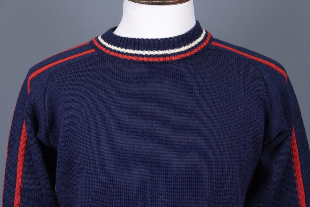 DALE OF NORWAY Blue / Red Colorblock Wool Knit Ski Sweater – Size S