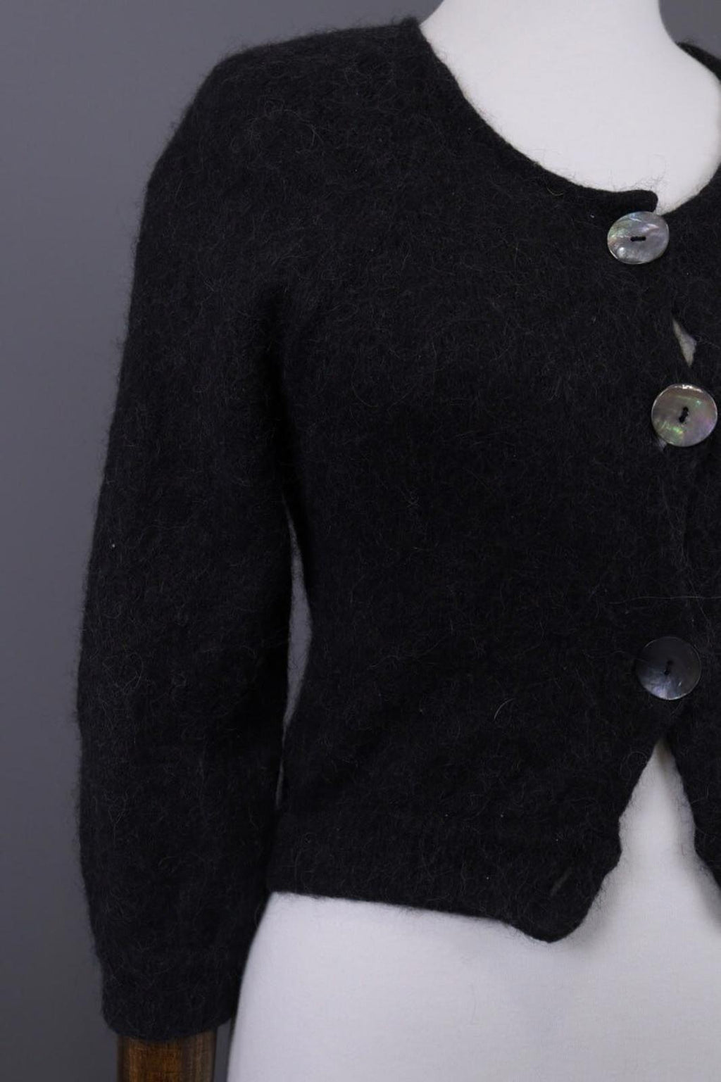 GUDRUN SJODEN Gray Alpaca Wool Knit Cropped Cardigan Sweater – Size S