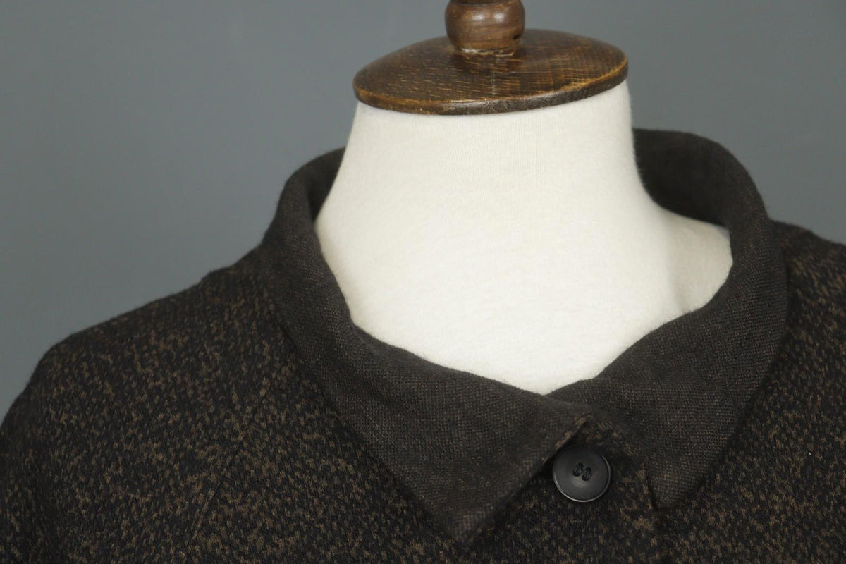 OSKA Brown Virgin Wool Long Sleeve Collared Button Front Knit Jacket – Size 2