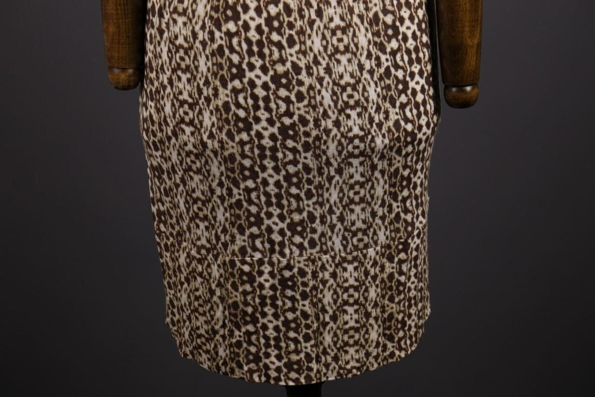 Weekend Max Mara Multicolor Leopard Print A-Line Sheath Midi Dress – Size L