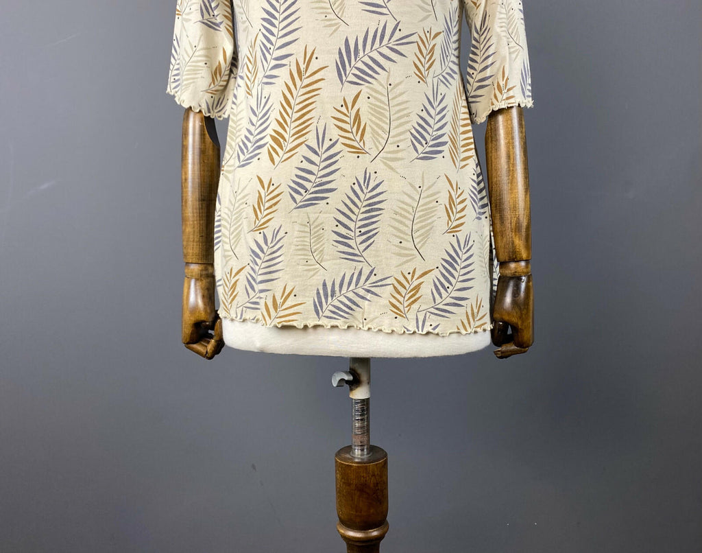 GUDRUN SJODEN Beige Bamboo Pullover 3/4 Sleeve Top Blouse Shirt – Size S