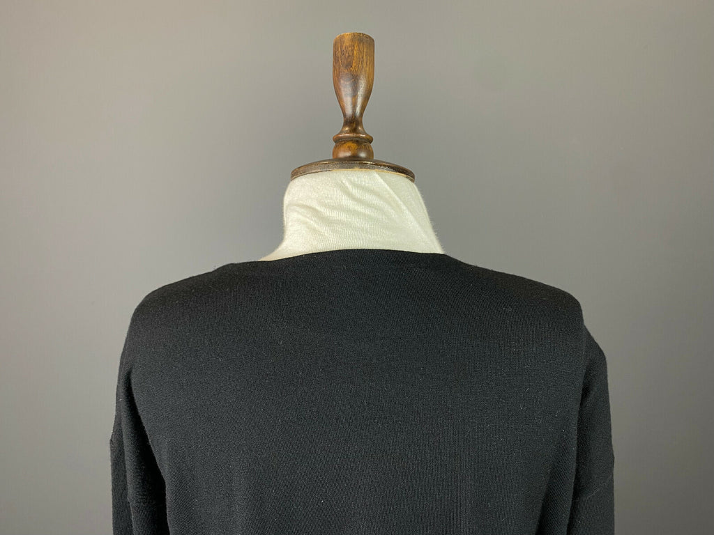 Dorothee Schumacher Black Wool Long Sleeve Belted Sweater – Women's 4