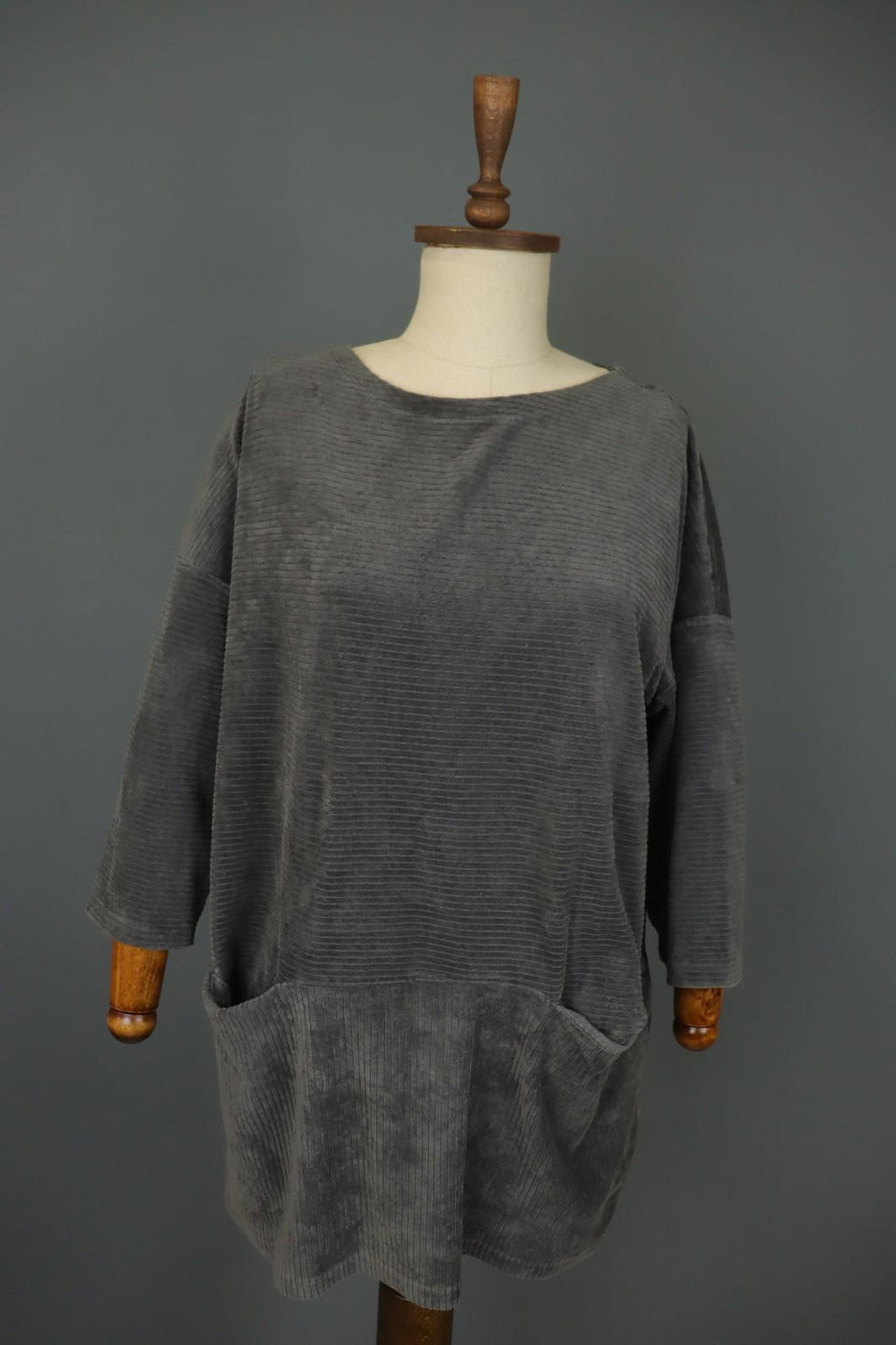 GUDRUN SJODEN Gray Cotton Long Sleeve Crew Neck Pullover Sweater – Size M