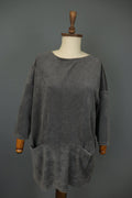 GUDRUN SJODEN Gray Cotton Long Sleeve Crew Neck Pullover Sweater – Size M