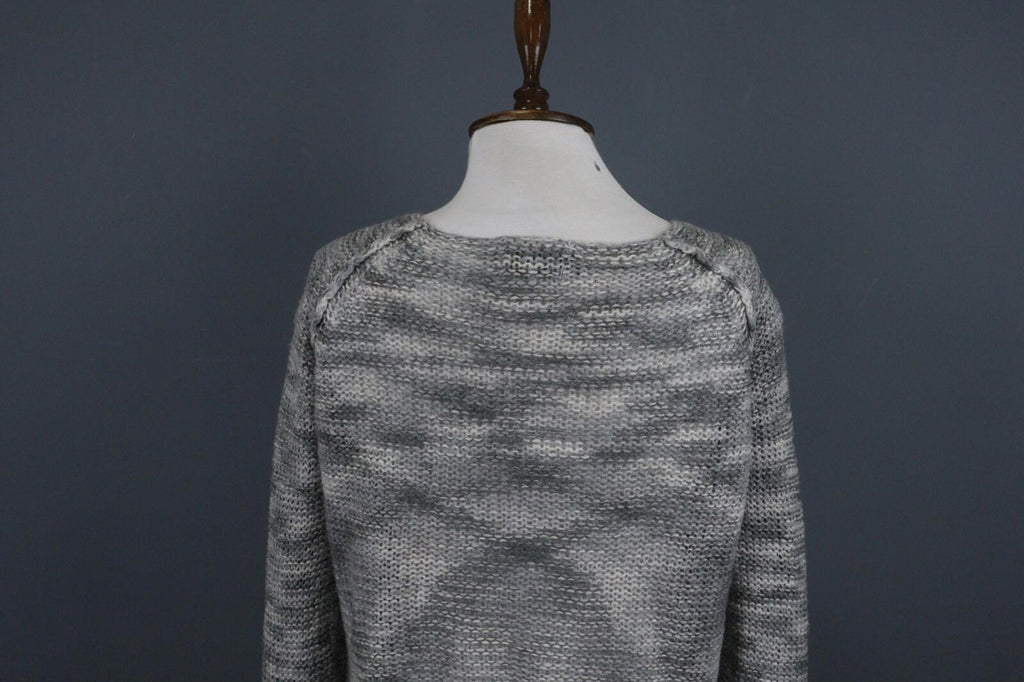 ANNETTE GORTZ Gray Long Sleeve Round Neck Lagenlook Cropped Sweater