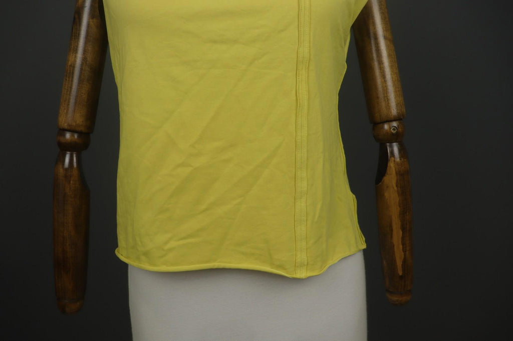 GUDRUN SJODEN Yellow Cotton Sleeveless Side V-Neck Pullover Blouse Top – Size L